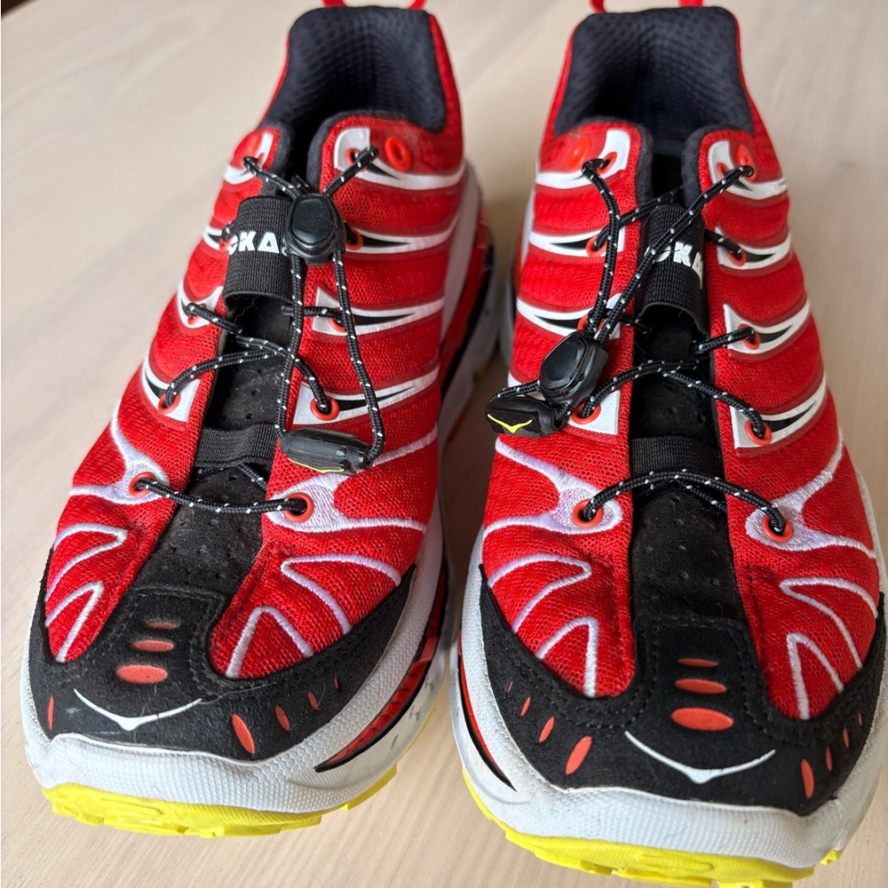 Hoka One One Kids Red and Black Sneakers